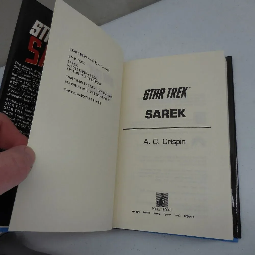 Star Trek Sarek By A.C. Crispin (1994 Hardcover) 1st Edition 1st printing Excell